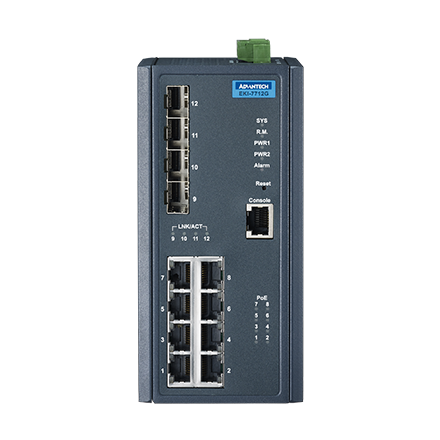 ETHERNET DEVICE, 8G+4SFP with POE wide temp